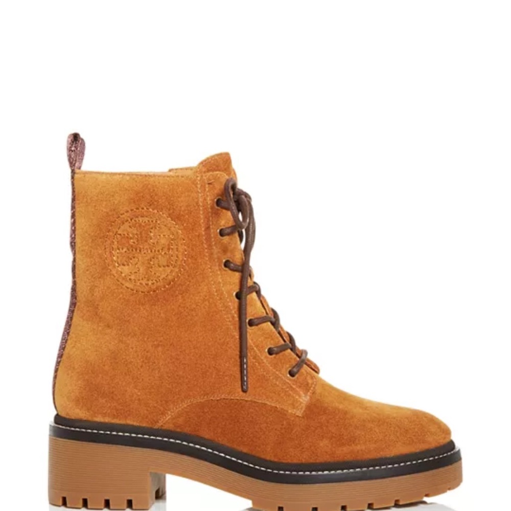 Tory Burch Brown Lace Up Suede Boots